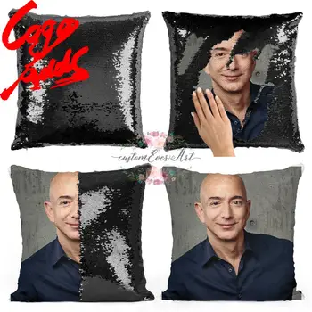 Jeff Bezos sequin perna | sequin față de Pernă | Două culori perna | cadouri pentru ea | cadou pentru el | perna | magic perna